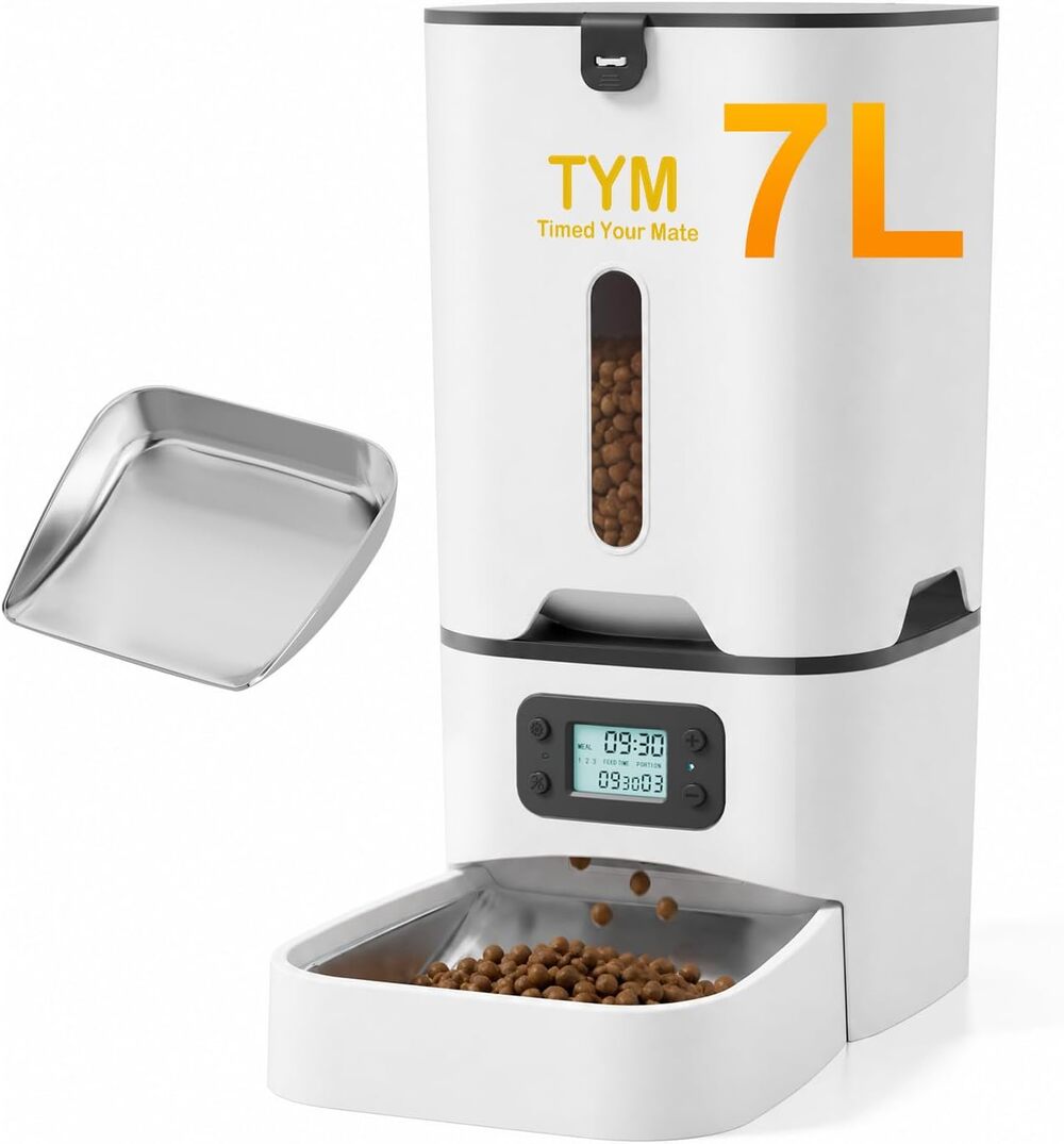 TYM Automatic Cat Feeder, 7L Large Capacity Cat Food Dispenser